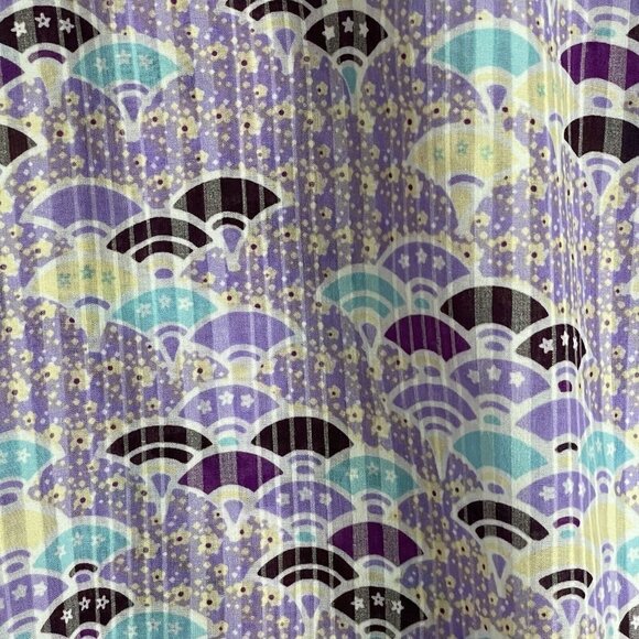 Koi by Kathy Peterson Style 148PR Peplum Drawstring Purple Turquoise Scrub Top - Picture 7 of 7